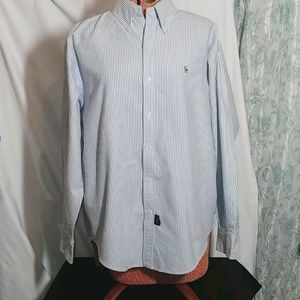 Ralph Lauren Sport Blue White Stripe Oxford